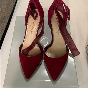 Jessica Simpson maroon heels